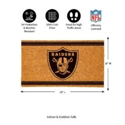 Evergreen Las Vegas Raiders Logo Turf Mat, Brown- 28 X 16 Inches Indoor Outdoor Doormat -Decor Haven Shop GUEST 9a961c26 55d5 4acb b139 fc0c940c0576