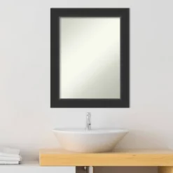 23" X 29" Non-Beveled Corvino Wood Bathroom Wall Mirror Black - Amanti Art -Decor Haven Shop GUEST 9b4f4cd6 3816 474d a82e b08de1aa1646