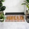 Northlight Brown And Pink "Hello" Floral Coir Outdoor Doormat 18" X 30" -Decor Haven Shop GUEST 9dc5cf79 b35d 40e8 9173 3a97a2fb1efc