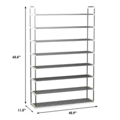 Hastings Home 8-Tier Shoe Storage Rack - Room For 48 Pairs Of Shoes, 60.6" X 11.8" X 40.9" -Decor Haven Shop GUEST 9e79ab5d e40e 47dc bd8e b6b9ffc60e76