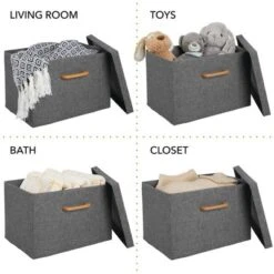 MDesign Soft Textured Fabric Home Storage Organizer Box, 2 Pack -Decor Haven Shop GUEST a07b5d9f 2a6f 4529 bb55 9ec48ce3fa8d