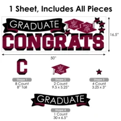 Big Dot Of Happiness Maroon Graduation Party Photo Backdrop - Wall Decals -Decor Haven Shop GUEST a0802678 ff60 4c3f 8fde 784aee195b44