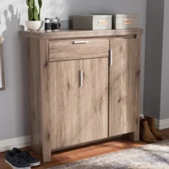 Laverne Modern And Contemporary Oak Finished Shoe Cabinet Brown - Baxton Studio -Decor Haven Shop GUEST a12c4aef 6daa 45b0 bd3b 0ab7dd8bee2d