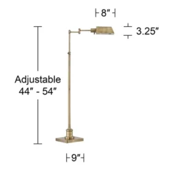 Regency Hill Jenson Traditional Pharmacy Floor Lamp 54" Tall Aged Brass Adjustable Swing Arm Metal Shade For Living Room Reading Bedroom Office -Decor Haven Shop GUEST a33a77b1 27ce 4468 8e6f bf18331fb548