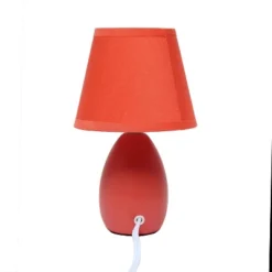 9.45" 2pk Petite Ceramic Oblong Bedside Table Desk Lamps With Matching Tapered Drum Shade Orange - Creekwood Home -Decor Haven Shop GUEST a3b97f0a f307 497a 919d 6bb40c471255