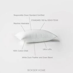 2 Pack Firm White Duck Feather & Down Bed Pillow | BOKSER HOME -Decor Haven Shop GUEST a52e5420 6cf3 4731 8b79 14221cb754f0