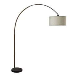 FC Design Modern 81" Tall Standing Adjustable Arched Floor Lamp With Drum Shade And Marble Base -Decor Haven Shop GUEST a56dcac4 5a2f 43ed b419 fde7860d884e