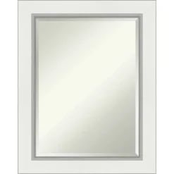 Eva White Silver Framed Bathroom Vanity Wall Mirror - Amanti Art -Decor Haven Shop GUEST a5a33c0d 64ad 4c42 a52b 1012551ca446