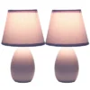 9.45" 2pk Petite Ceramic Oblong Bedside Table Desk Lamps With Matching Tapered Drum Shade Purple - Creekwood Home -Decor Haven Shop GUEST a74cec06 856c 4466 a20b 2eaf3aa3dae5