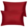 2 Pcs Standard Silk Satin With Zipper Pillowcase Red - PiccoCasa -Decor Haven Shop GUEST a7fd86f7 32b5 4c4c 9f0a 4c6195569241