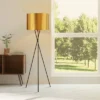 62.25" Kona Mid-Century Modern Tripod Floor Lamp With Drum Shade Gold/Black - Teamson Home -Decor Haven Shop GUEST a8a50fb1 c3fc 4859 a329 58d04ae63c98