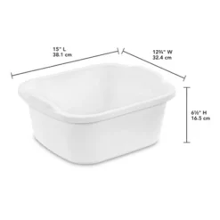 Sterilite 12 Quart Durable Heavy Duty Reinforced Plastic Kitchen Dishpan Basin With Molded Handles For Household Chores And Storage, White, 8 Pack -Decor Haven Shop GUEST a909a356 a553 4bf6 918b ce2b415811d1