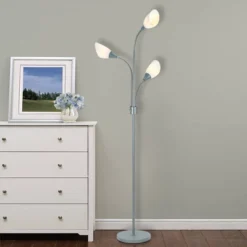 70.25" 3-Light Floor Lamp With White Shades Silver - Cresswell Lighting -Decor Haven Shop GUEST aadee629 87b5 4797 9e1e 72ea62f5ae2c