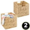 MDesign Large Woven Hyacinth Home Storage Basket For Cube Furniture, 2 Pack -Decor Haven Shop GUEST abd15602 297f 4419 af0f a547aeadc0b2