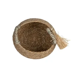 Brown Basket Woven Seagrass & Corn Husk By Foreside Home & Garden -Decor Haven Shop GUEST aca94118 9bca 47e8 b9ff e838930b272a