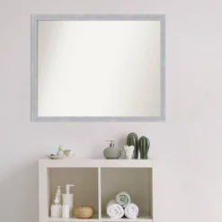 30" X 24" Non-Beveled Grace Narrow Bathroom Wall Mirror Brushed Nickel - Amanti Art -Decor Haven Shop GUEST acc6ce80 626d 409d a2d7 d17037b88022