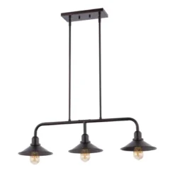 34.25" LED 3-Light Cade Metal Farmhouse Industrial Pendant Oil Rubbed Bronze - JONATHAN Y -Decor Haven Shop GUEST ad30542e 3ea1 467d 8227 0eed9fdae069