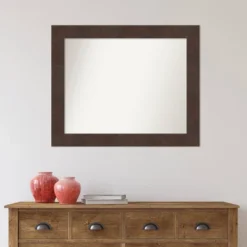 33" X 27" Non-Beveled Wildwood Brown Bathroom Wall Mirror - Amanti Art -Decor Haven Shop GUEST ae0ab1bd f2dd 43fa 8165 ec6802ef6439