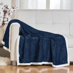 Kate Aurora Ultra Soft & Plush Herringbone Fleece Backing Sofa Accent Throw Blanket - 50 In. W X 60 In. L -Decor Haven Shop GUEST affc78d1 cfb2 4260 bccb 7d6de0ff442a