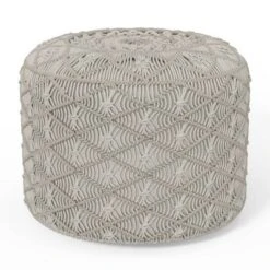 Emile Round Macrame Pouf - WyndenHall -Decor Haven Shop GUEST b1c15282 edbb 4e53 9c8a 1620d3fe5c40