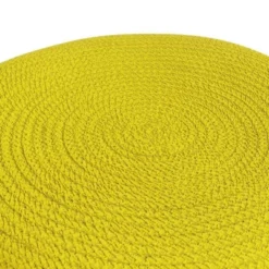 Elza Round Woven PET Polyester Pouf Gray/Yellow - WyndenHall -Decor Haven Shop GUEST b28f9e7f e644 4ac8 8857 290814c3f8aa