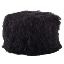 Saro Lifestyle Real Mongolian 100% Wool Lamb Fur Pouf Ottoman Square -Decor Haven Shop GUEST b2a0717d ea21 4744 89b1 fcfe53606631