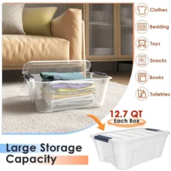 Costway 12 Pack Latch Stack Storage Box Tubs Bins Latches Handles -Decor Haven Shop GUEST b5e20b28 f52c 45c4 901e c3abc4456490