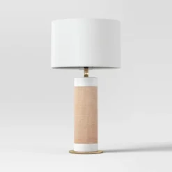 Ceramic Table Lamp With Natural Wrap White - Threshold™ -Decor Haven Shop GUEST b631c81c 33d1 4715 9813 066da6c38938