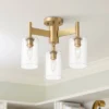 Possini Euro Design Lantico Modern Ceiling Light Semi Flush Mount Fixture 17" Wide Gold 3-Light Clear Glass For Bedroom Kitchen Living Room Hallway -Decor Haven Shop GUEST b7c097e2 6485 4782 89a1 857392e8cf3f