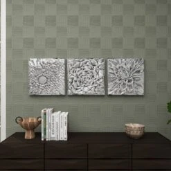 Metal Floral Wall Decor With Embossed Designs Set Of 3 Gray - Olivia & May -Decor Haven Shop GUEST b7f564ba 5a2f 4012 9c95 afc8736103df