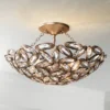 Franklin Iron Works Viera Rustic Ceiling Light Semi Flush Mount Fixture 20" Wide Bronze 3-Light Clear Cut Crystal Mosaic Bowl For Bedroom Living Room -Decor Haven Shop GUEST b897e25c 63a9 485a 9133 24e1d618fa82