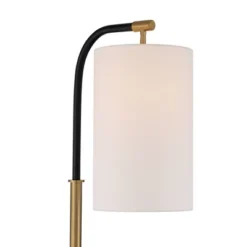 Possini Euro Design Sausalito Mid Century Modern Downbridge Floor Lamp 67" Tall Warm Gold Black Metal Linen Cylinder Shade For Living Room Reading -Decor Haven Shop GUEST bb20b9b9 af63 4dc9 9c4c 7b92b4421c34