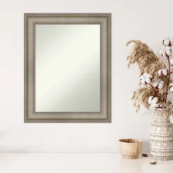 24" X 30" Non-Beveled Mezzanine Antique Silver Narrow Wood Wall Mirror - Amanti Art -Decor Haven Shop GUEST bb62cd29 e3ba 48a8 8d0c 75f7eb56d1e1