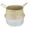 Northlight 13" Beige And Silver Seagrass Belly Wicker Basket With Handles -Decor Haven Shop GUEST bbf3a6a7 2d43 46d1 8949 950b13434534