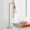 20.5" Metal/Marble Minimalist Glam Pipe Table Lamp (Includes LED Light Bulb) Brass - Jonathan Y -Decor Haven Shop GUEST bc927040 833d 4d8a 8873 7a5deb12b5c7