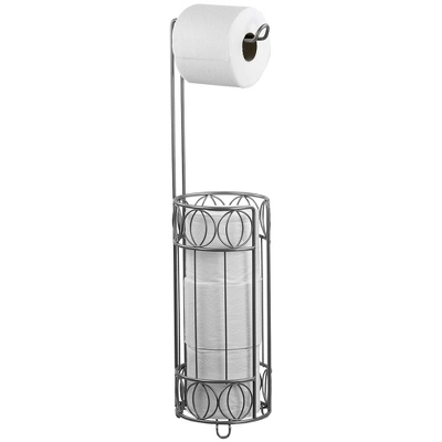 Home Basics Seville Free-Standing Dispensing Toilet Paper Holder, Satin Nickel -Decor Haven Shop GUEST be03a14c e7f0 4a31 97df 6b93bd828de9