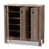 Derek Finished Wood 3 Door Shoe Cabinet Oak - Baxton Studio -Decor Haven Shop GUEST bef82768 87e8 42af aa76 383139eb06b2