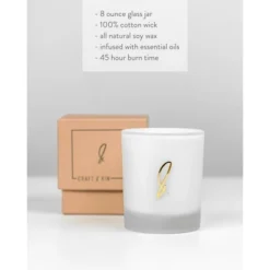 Craft & Kin White Frosted Scented Soy Candles -Decor Haven Shop GUEST bfcb8295 b7c7 4ff4 b596 7303f9f22645