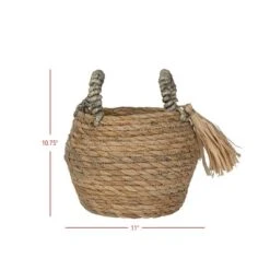 Brown Basket Woven Seagrass & Corn Husk By Foreside Home & Garden -Decor Haven Shop GUEST bfcf1db0 2763 43c7 a35f 471d7d5756b8