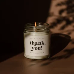 Sweet Water Decor Thank You Ecru Label 9oz Clear Jar Soy Candle -Decor Haven Shop GUEST c0994f1c 4790 4de2 8cf2 8c74da5b22dd