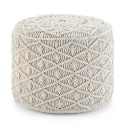 Emile Round Macrame Pouf - WyndenHall -Decor Haven Shop GUEST c1dc922e 2240 443e 909d f11d670655a2