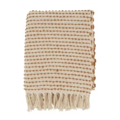 50"x60" Woven Warmth Textured Striped With Fringe Throw Blanket - Saro Lifestyle -Decor Haven Shop GUEST c2274341 2987 4a51 874f d45002c91017