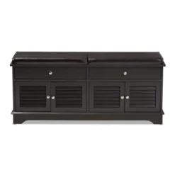 Leo Modern And Contemporary Wood 2 Drawer Shoe Storage Bench Dark Brown - Baxton Studio -Decor Haven Shop GUEST c24def8a 1693 454e 852a 8b0c8b5841d5