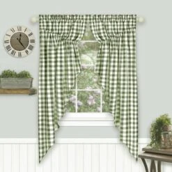 Kate Aurora Farmhouse Plaid Gingham Check Swag Valance Curtain Panel Pair -Decor Haven Shop GUEST c279035d 0132 40b1 9bfd 43ad6115deea