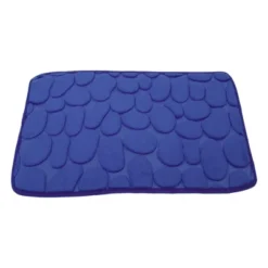 Unique Bargains Bathroom Rugs Polyester Bath Mat Machine Washable Dark Blue Cobblestone Pattern 23.62"x15.75" -Decor Haven Shop GUEST c30238e5 3f76 450d 881f e1e4ded868b5