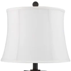 Franklin Iron Works Kacey Modern Table Lamps 25 1/4" High Set Of 2 Dark Metal With USB Charging Port Nightlight LED White Softback Shade For Home Desk -Decor Haven Shop GUEST c320d6c3 53ee 4f1b 81ab 51877489923d