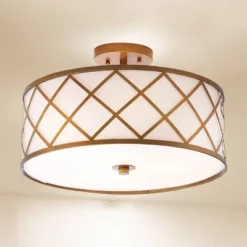 16.75" Metal Elizabeth Flush Mount Ceiling Light (Includes Energy Efficient Light Bulb) - JONATHAN Y -Decor Haven Shop GUEST c95e7e36 87a3 4dd6 88a1 db8a1ee2f2be