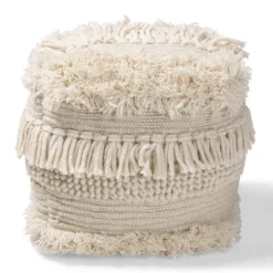 Bartow Handwoven Moroccan Inspired Pouf Ottoman Beige - Baxton Studio -Decor Haven Shop GUEST c9eb7133 aeb2 44c3 96f7 55ab0d016780