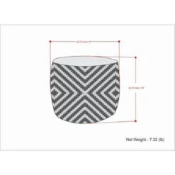 Elza Round Woven PET Polyester Pouf Gray/Yellow - WyndenHall -Decor Haven Shop GUEST cc171067 d6f0 4164 b923 284e8b315f85