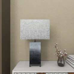 Polystone Table Lamp With Square Shade Gray - Olivia & May -Decor Haven Shop GUEST ccc9d1a7 4a28 40eb b843 156edf538924